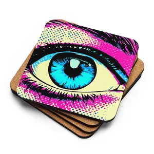 Bold, Colorful Pop Art Inspired Print Coaster decorative coaster