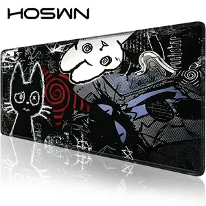 1pc Extended Gaming Mouse Pad, Extended Mousepad, and PC Desk Keyboard Mat - Punk Anime Cat Design with Gothic Cat, Skull, and Manga Art Patterns - Laptop Protector Mat, Study Desk Pad - Durable Non-Slip Base, High-Definition Printing, Dark Aesthetic