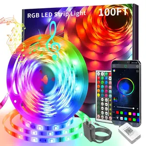 100FT WiFi Led Strip Lights Smart Led Light Strip Work with Alexa & Google Assistant RGB Music Sync Color Changing Led Light for Bedroom Decors