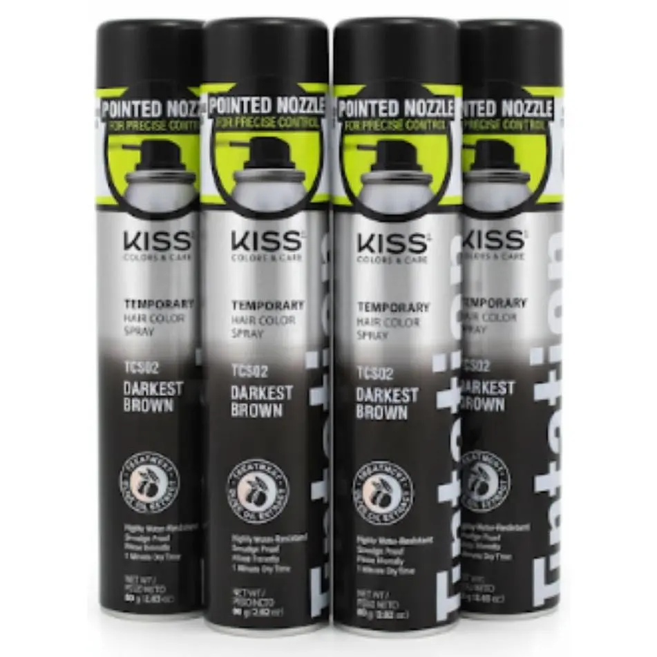 Haircare Tintation Color Spray, 4-Pack 84ml TCS02 Darkest Brown for Quick Touch-Up Haircare Tintation Color Spray, 4-Pack 84ml TCS02 Darkest Brown for Quick Touch-Up