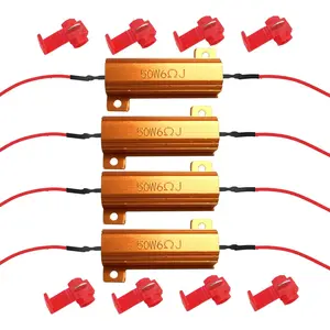 4Pcs Load Resistors 50W 6ohm, Fix LED Bulb Fast Hyper Flash, Turn Signal Blink Error Code, LED Turn Signal Resistor Flasher Adaptor Flash Fix Error for LED Turn Signal Lights