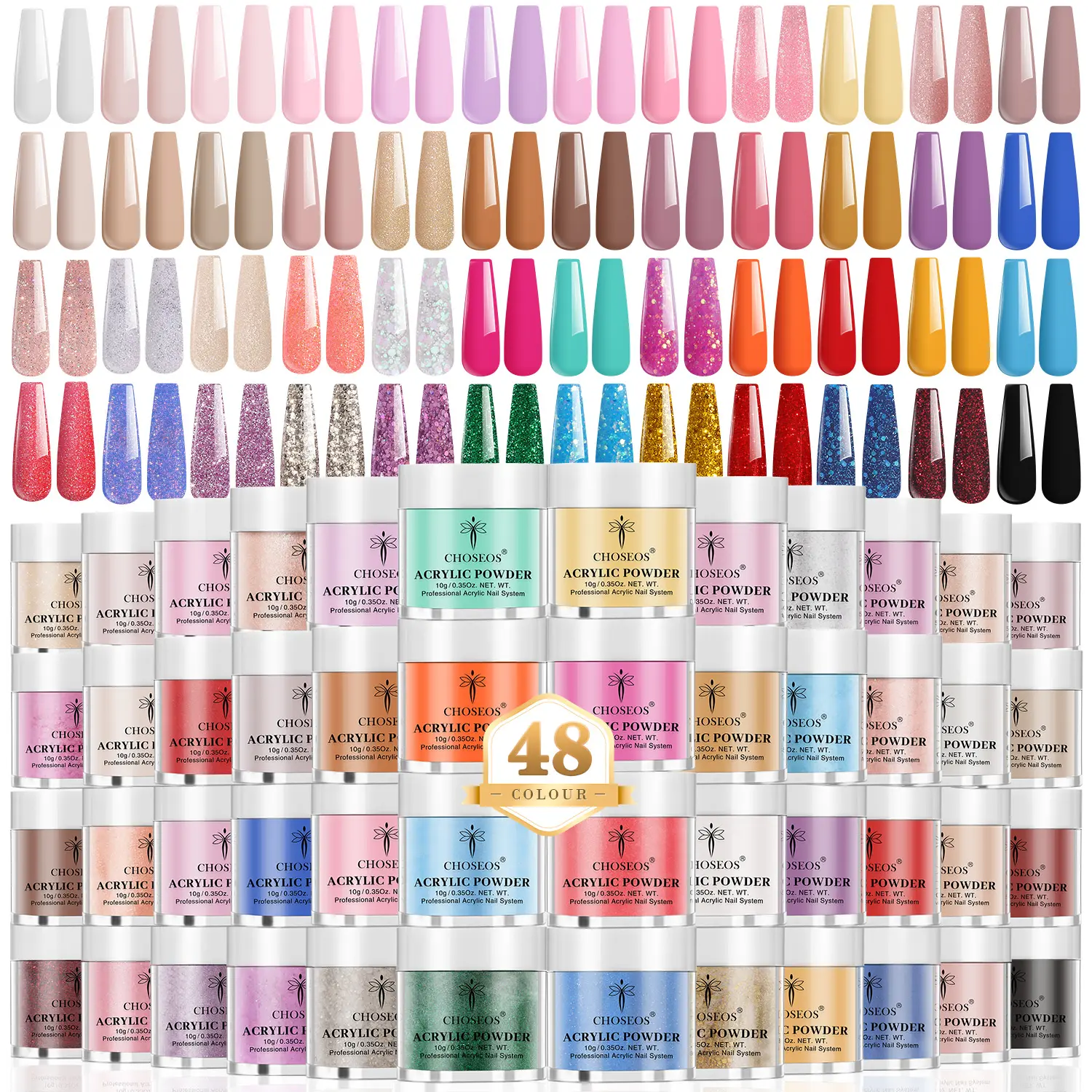 48-Color Crystal Nail Powder Set, Unscented, Sparkling Cat Eye Effect, Vibrant Manicure Gift Box, Perfect for All Seasons, Ideal Christmas & New Year Present for Lovers, Girlfriends