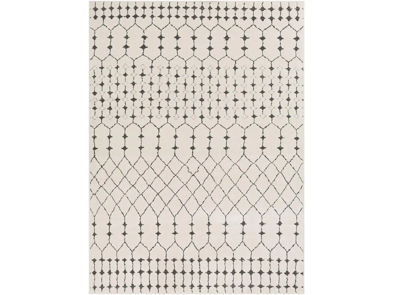 Livabliss BHR2312-1616 Machine Woven Single Rug - 18 in. High Pile Bahar Poly Blend, 40% Polyester, Charcoal, Beige Soft Indoor Home Décor Carpet