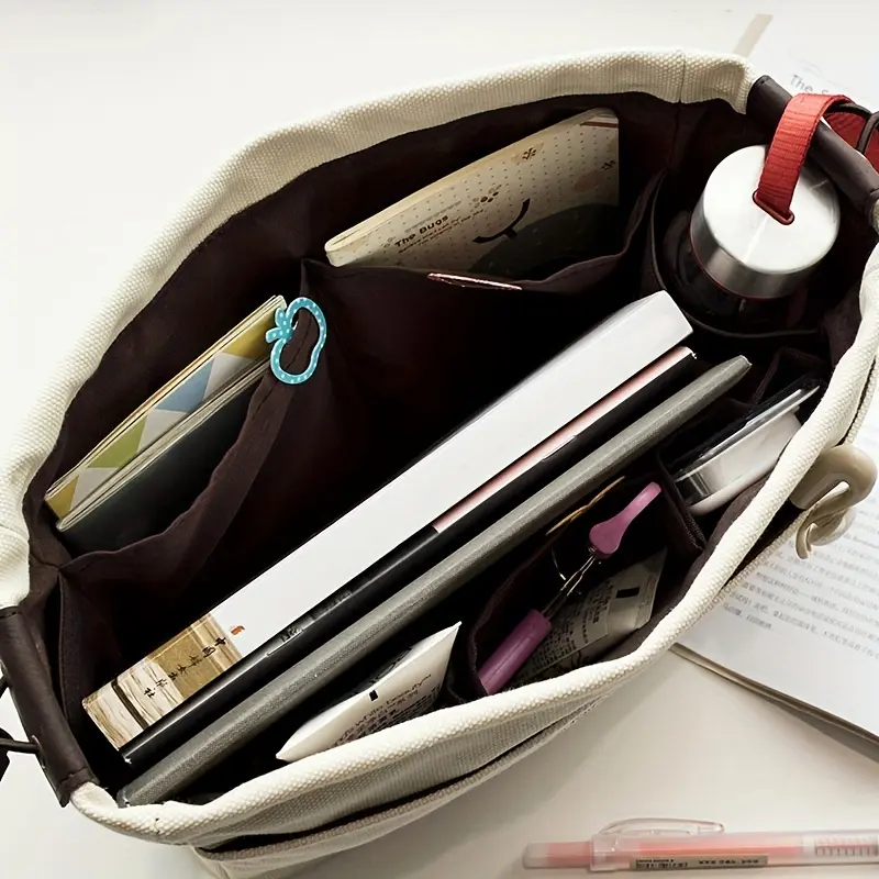 Layered storage bag, drawstring finishing bag with multi-pocket and lining, portable and portable travel handbag, large-capacity multi-pocket lining bag, Organizer Bag