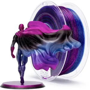 Fast Color Changing Twinkling PLA, 1.75mm Filament, Sparkle Glitter with Colorful Transluent PLA, 3D Printing Material,1kg Spool, Dimensional Accuracy +/-0.03mm, Galaxy