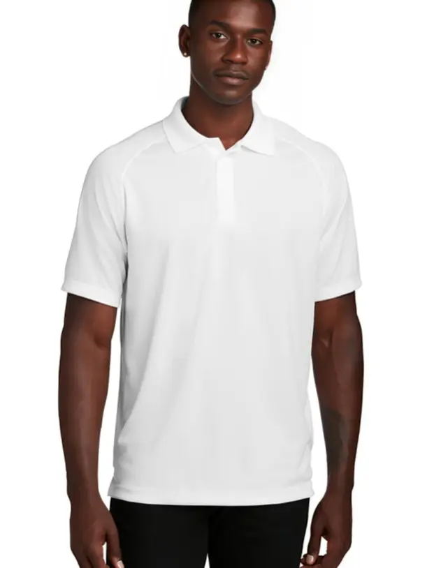 Men's Raglan Polo Shirt, a Stylish Solid Polyester Knit Top with Moisture-Wicking Fabric for Athletic Sports & Casual Wear, Shortsleeve, Fitted, Solid Plain, Button, Lightweight, Machine Washable, Odor Repelling