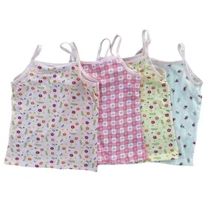 3pcs/Lot Kids Solid Color Singlet Breathable Underwear Gir Cotton Undershirts Soft Tank Tops for Baby Girl Size 2-8T
