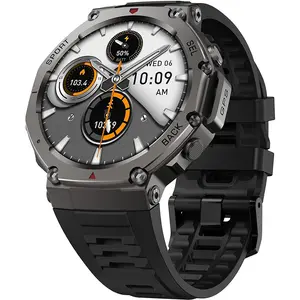 Jvd Rugged Smartwatch GPS+52mm, 15-Day Battery Life, 5atm Water Resistant, Fitness Tracker, 170 Sports Modes, Bluetooth-compatible, Android Compatible