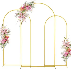 Heavy Duty Gold Metal Frame Arch Backdrop Support Combo Set, 2-Piece with 6ft Options (6ft+6.6ft/6ft+7.2ft) for Wedding, Baby Shower Decor, Balloon Displays & Portrait Photography