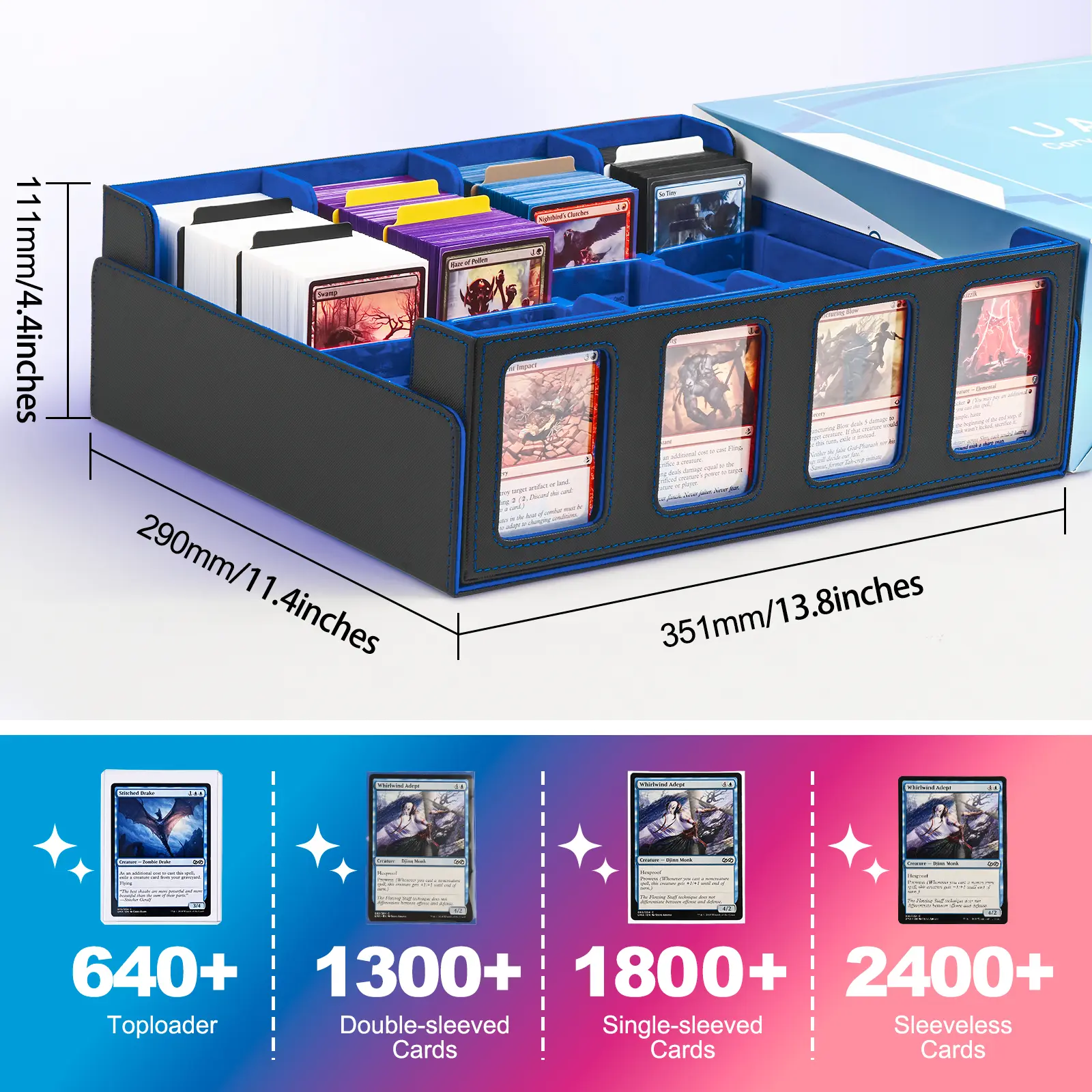 Trading Card Storage Box 2400+ Capacity – MTG Commander Deck Box
