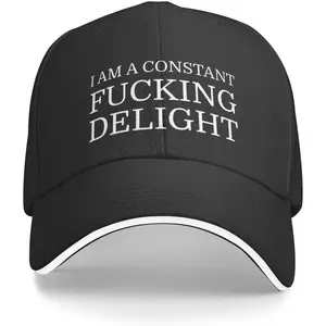 1 Adjustable Baseball Cap with "I'm a Really Happy Man" Print - Trucker Hat for Men and Women, Black with White Lettering, Casual Outdoor Wear, All Season Comfort, Stylish and Comfortable, Casual Headwear| Vintage Style Hat garrison  cap con dios