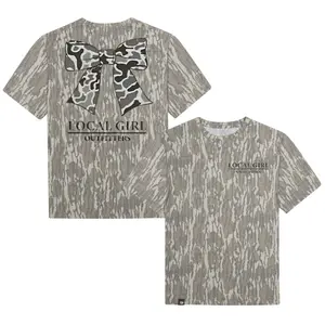 Mossy Oak LOCAL GIRL Outfitters Outdoors Original Bottomland Camouflage Camo Tee – Soft & Breathable Tshirt