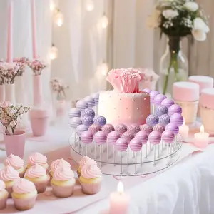 Transparent Acrylic Cake Stick Display Stand, 1 Count Multi-layer Lollipop Stand with Holes, Cake Display Stand for Wedding, Baby Shower, Birthday Party, Decor, Cupcake Holder