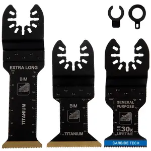 3 count Oscillating  , Professional Universal Titanium Multitool  for  Plastics Metal, Quick Release Multi Tool Kits
