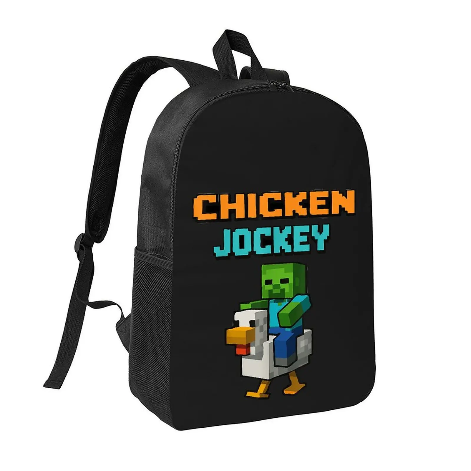 Chicken Jockey Backpack Gifts 17in Lightweight Casual Daypack Street ...