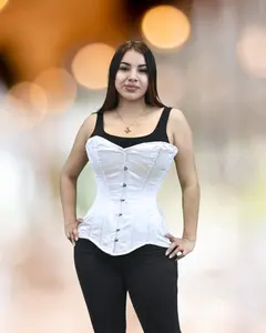 White Overbust Waist Training Corset