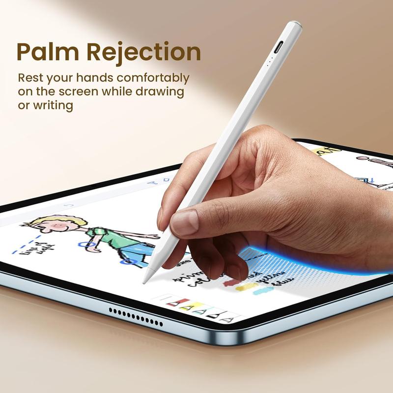 Stylus Pen for iPad 2025-2018 with 13mins Fast Charge Tilt Sensitive Palm Rejection Pencil for 11th A16 10th 9th 8th 7th 6th Air 11 13 M2 M3 Pro 11 13 M4 M5 Pro 12.9 Air 5 4 3 Mini 7 6 5