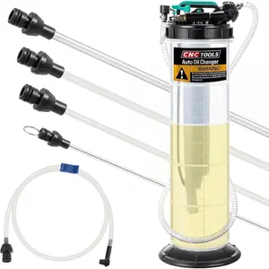 2.5 Gallon/9.5 L Manual Pneumatic Fluid Extractor, Automotive Oil Extractor Pump Oil Vacuum Changer with 5 count  Bleeding Hose for , SUVs, , Yachts