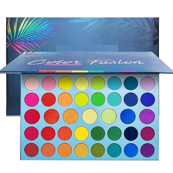 39-Shade Rainbow Eyeshadow Palette, Matte-Metallic Shimmer Finish, Ultra-Pigmented Vibrant Shades, Professional Cruelty-Free Makeup
