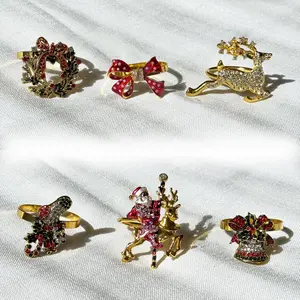 Gothic Charm- 6-Piece Christmas Napkin Ring Set
