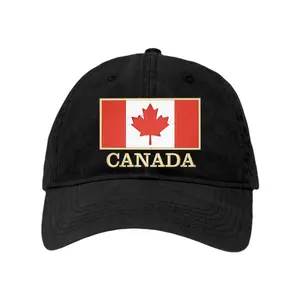Canada Flag With Classy Gold Trim Canadian Pride Embroidered Deluxe Dad Hat