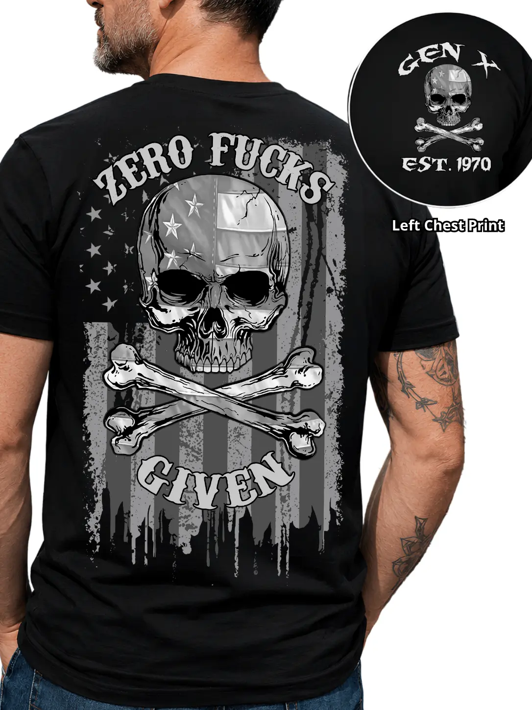 [Kingzlia] Gen X Custom Shirt, Zero F Given Shirt, Generation X Custom Year Badass Generation T-shirt, Gen X Custom Shirt - 100% Cotton Top Unisex Comfort Womenswear, Custom Year Of Birth Shirt Printed Tshirt