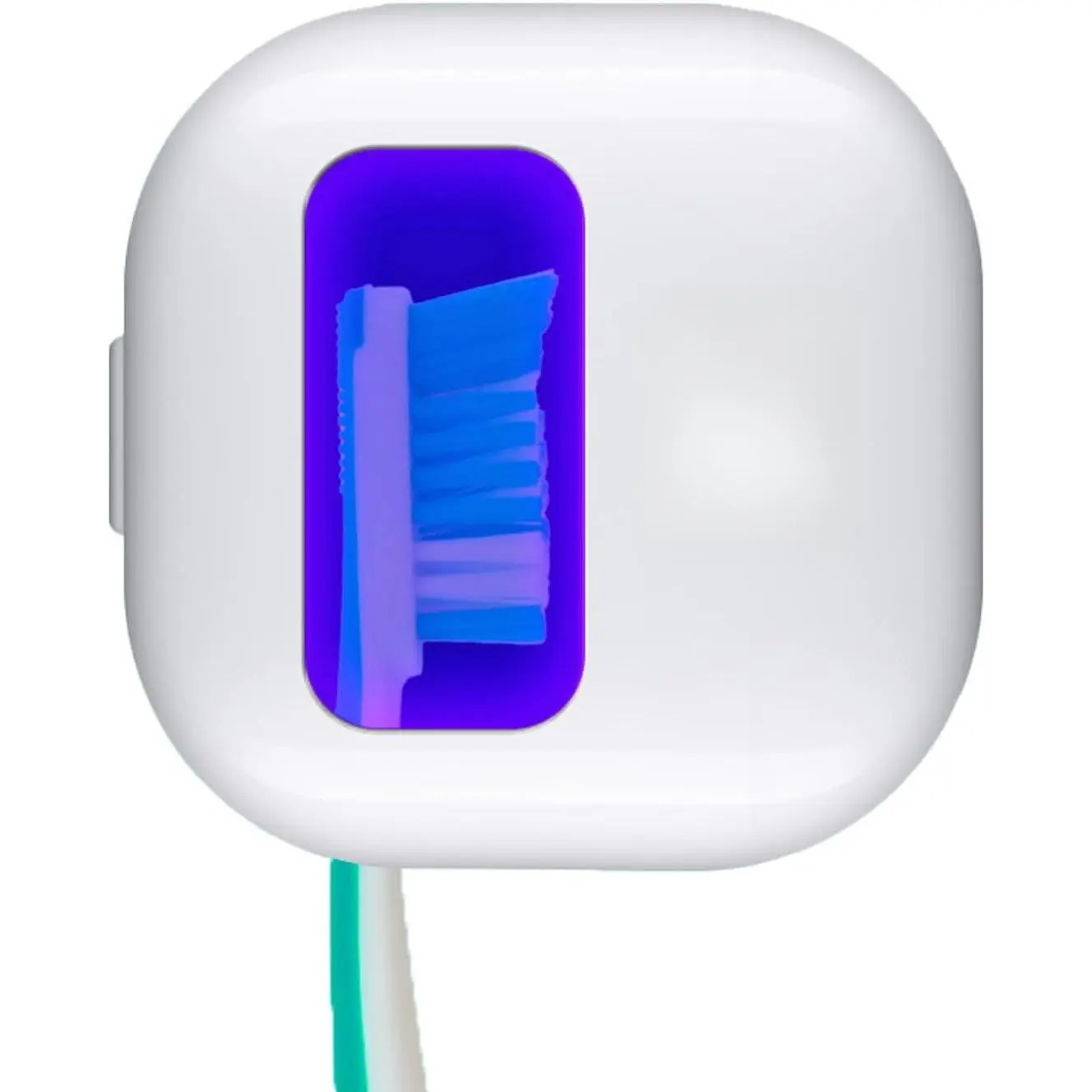 Bril UV-C Toothbrush Sanitizer, Portable Cleaner, Travel Cover, Magnetic Holder, and Rechargeable Case for Any Size Toothbrush, White