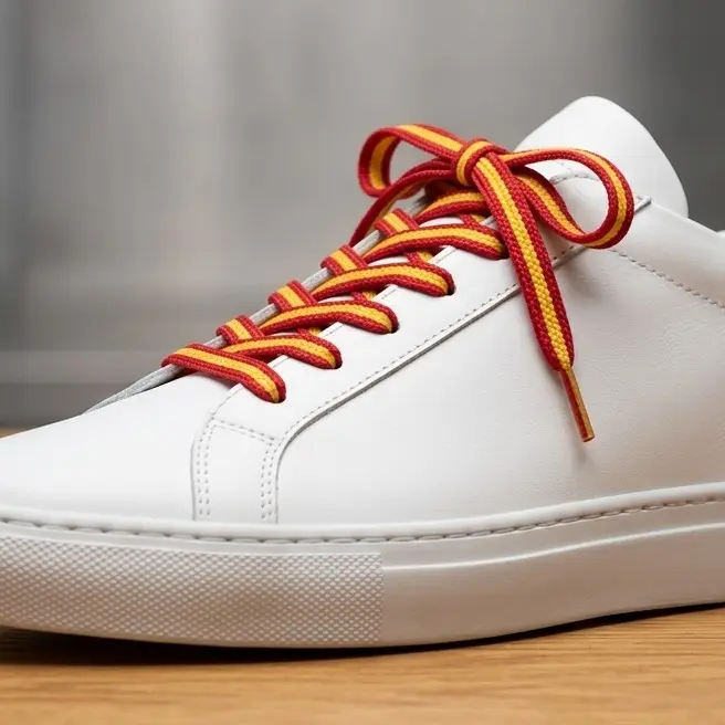 Flat Multicolor Polyester Shoelaces, Ideal for Shoe Lacing Needs