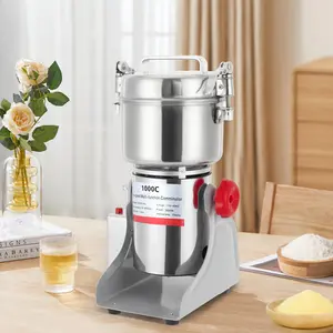 1000g Electric Grain Mill, 3600W Stainless Steel Spice Herb Grinder, 30000 rpm High-Speed Commercial Grinder for Wheat, Corn, Rice (2.2 lbs)