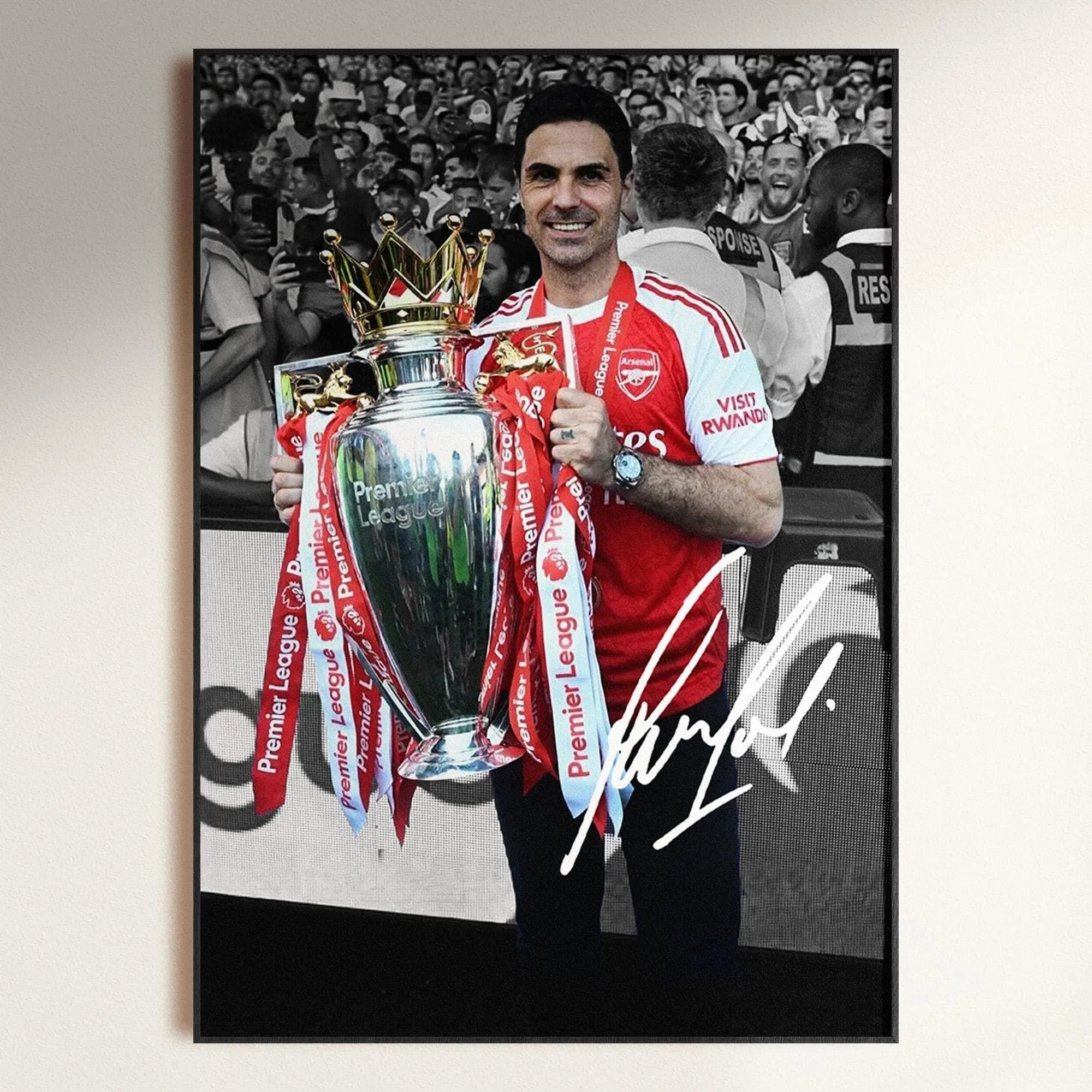 Mikel Arteta Poster, Arsenal 25/26 Champions Poster, Signed Football Poster, Soccer Decor Download( Unframed - Print Only )