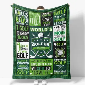 Golf Blanket Gifts For Men Dad Husband Boys Golfers Birthday Christmas Valentine Presents Golfing Theme Decor Home Bedroom Living Room Sofa Couch Soft Cozy Fleece Kids Adults Teen Women Throw