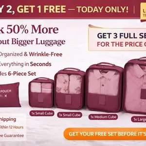 Voyager Compression Packing Cube System – 6 Piece Travel Organizer Set