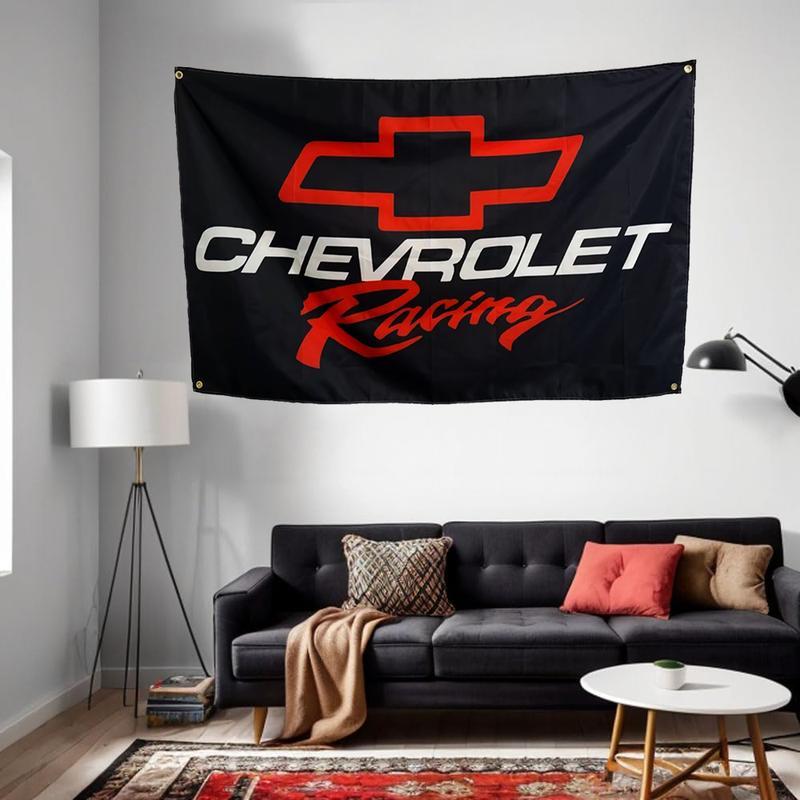 Chevrolet Racing Chevy 3x5ft Flag Tapestry for Wall Hanging College Dorm Room Wall Outdoor Decor Banner with 4 Brass Gromments