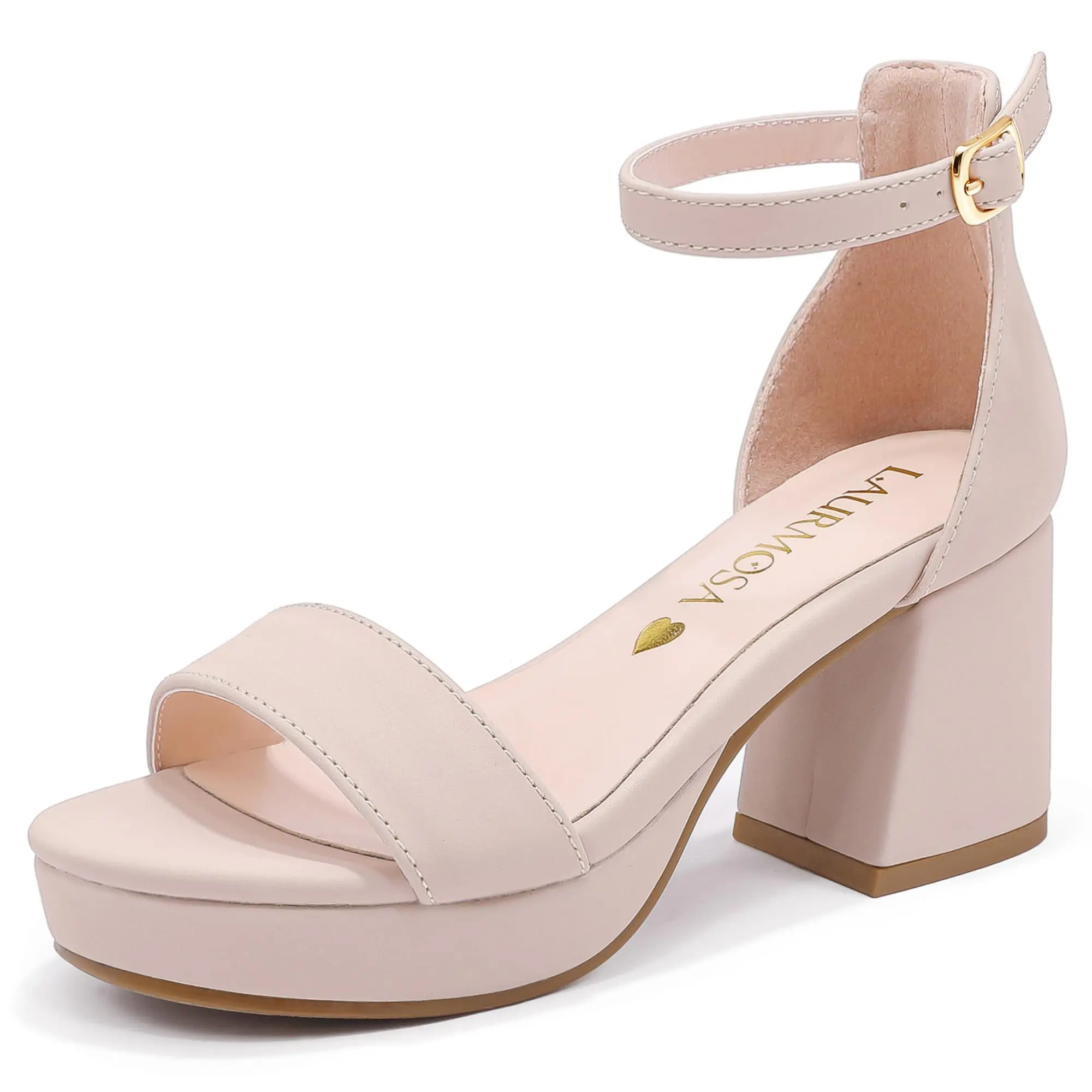 Girls' Open Toe Platform Dress Sandals with a Secure Ankle Strap and Stable Block Heel for Flower Girl, Wedding or Party, Kids Footwear Style, Childrens Sandals, Fashionable Sandals
