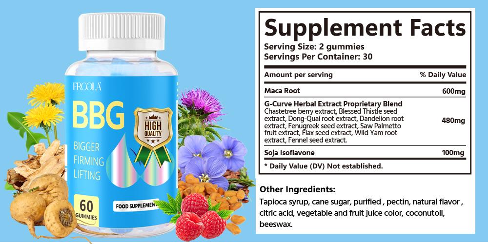 Froola Health Gummies for Women's Wellness Blueberry Flavored with Essential Vitamins & Herbal Extract 60 Count Dietary Supplement - Edible