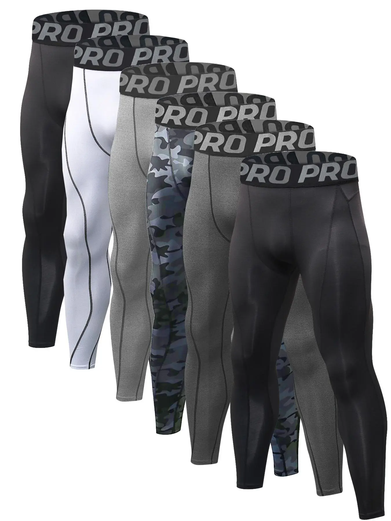 Men's Letter Tape Top-stitching Compression Leggings, High Compression Fit, Quick Drying Breathable Skinny Pants, High Stretch Comfy Shapewear Bottoms for Gym Workout Running