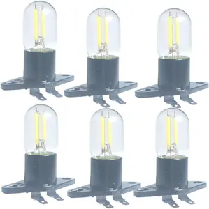 Led Filament Light 1.5w Z187 Microwave Bulb 125v 20w Equivalent Incandescent Lamps for Galanz Refrigerator Microwave Oven Electrical Range Hood Indicator Light (6 Pack, Z187 Base,5000K)