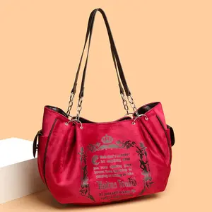 Large Capacity Vintage Artistic Special Chain Tote Bag for Women Cross-Border Foreign Trade New Fashion Soft Shoulder Pumpkin Bag