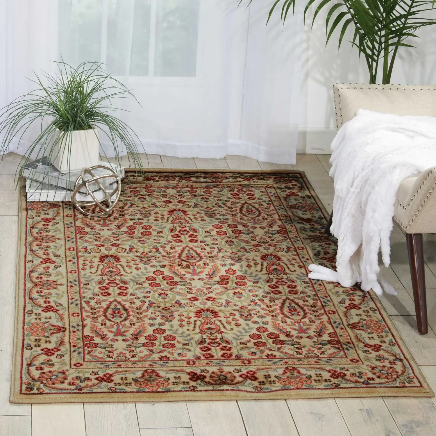 Nourison Persian Arts Traditional Indoor Area Rug - Elegant, Serene Tones, Home Decorative Piece for Living Room, Elegant Rug, Home Decorative Rugs