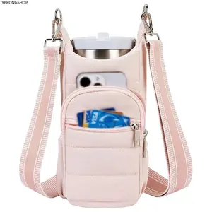 Crossbody Water Bottle Carrier Bag with Adjustable Strap, Portable Outdoor Purse, Practical Accessory for Walking, Hiking and Cycling, Great Gift Choice