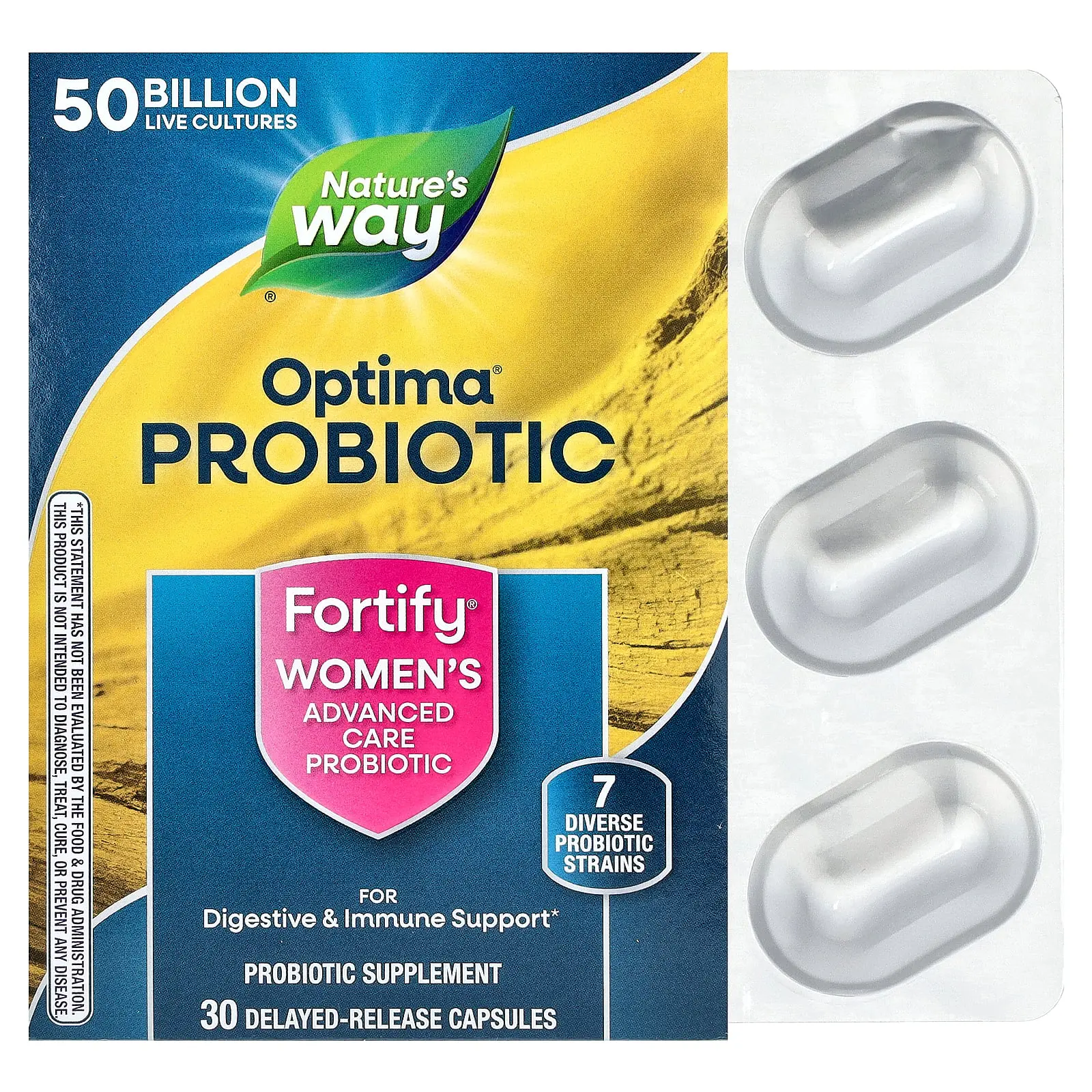 Nature's Way Optima® Probiotic, Fortify® Women's Advanced Care Probiotic, 30 Delayed-Release Capsules