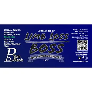 Limb Loss Boss Herbal Beard Oil 1 oz Your Wife's Favorite Fresh Mountain Sea Salt Sea Moss Sage Hair Care Aloe Apricot Avocado Calendula Coconut Fragrance