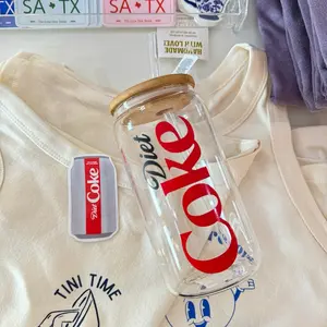 Diet Coke Glass Cup 16oz
