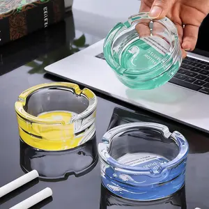 Zero Home Colored Glass Ashtray with Funny Slogan - Aesthetic Tabletop Decor, Smoking Accessory for Home Supplies outdoorfun