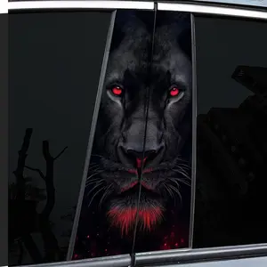 2-Piece Diablo Panther B-pillar Car Truck Decal, durable vinyl, semi-matte, easy to attach - perfect for glass and metal surfaces