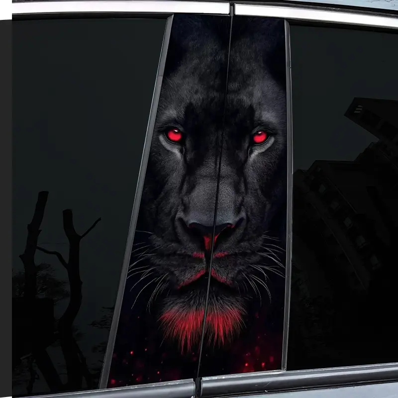 2-Piece Diablo Panther B-pillar Car Truck Decal For Cars, durable vinyl, semi-matte, easy to attach - perfect for glass and metal surfaces