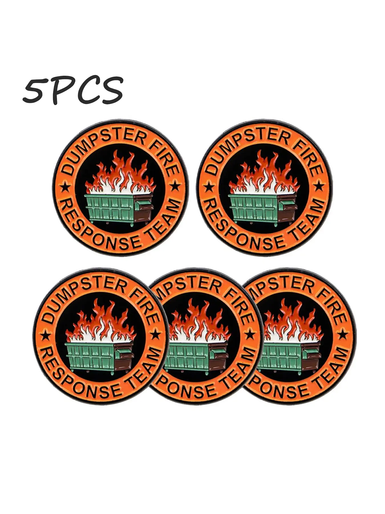 5PCS Dumpster Fire Response Team Pins, Alloy Brooch Pin, Badge-Holder for Jackets, Sarcastic Button Collar Bar, Hilarious Cute Humorous Humor Gifts for Coworkers Team Members, Humorous Badges