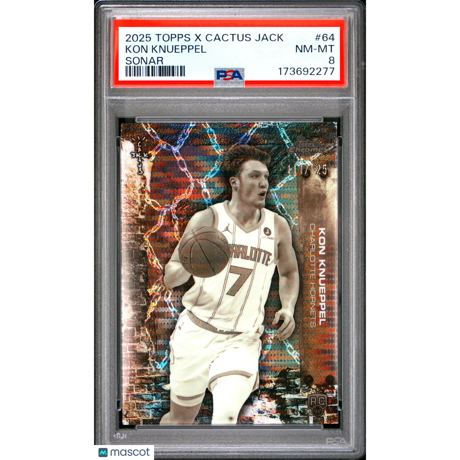 2025 Topps Chrome X Cactus Jack Kon Knueppel Sonar 111/125 #64 PSA 8