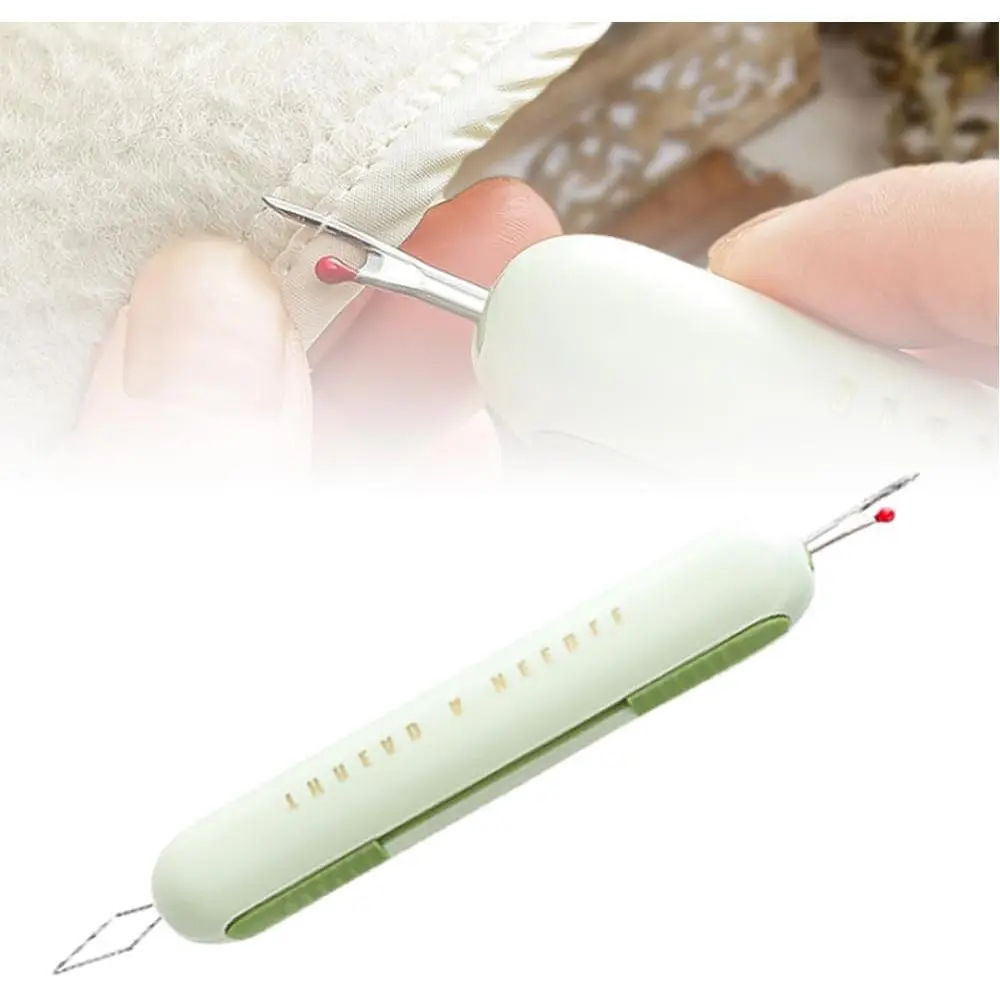 2 in 1 Needle Threader Seam Ripper, 2025 New Automatic Needle Threaders Seam Ripper, Quick Needle Threader, Auto Needle Threader Tool for Hand Sewing Knitting Craft (Green)