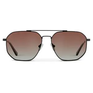 Emmett - Men's Polarized Aviator Metal Frame Double-Bridge Sunglasses